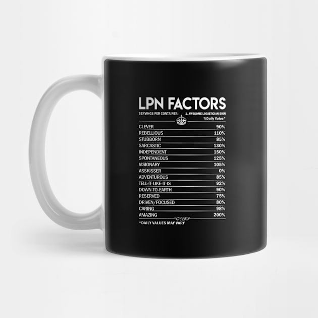 Lpn T Shirt - Daily Factors 2 Gift Item Tee by Jolly358